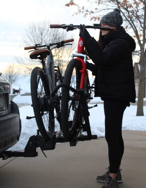 Female Racking Bikes on Car